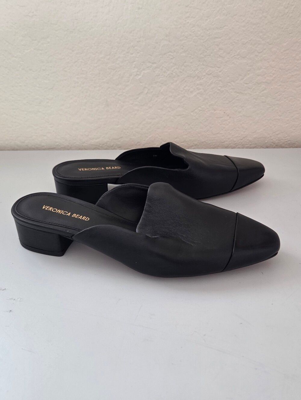 $350 VERONICA BEARD Cecile Mule Black Leather Shoes Size 6M
